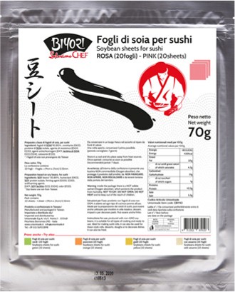 [SC019] FOGLI DI SOIA  PINK (20 FOGLI)   寿司粉色豆腐皮