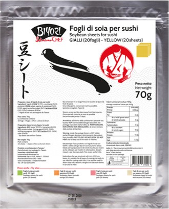 [SC020] FOGLI DI SOIA  YELLOW (20 FOGLI)  寿司黄色豆腐皮