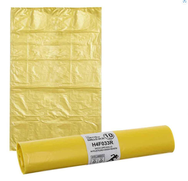 [CN325] SACCHI GIALLI 70X110 50GR 垃圾袋 黄 250PZ
