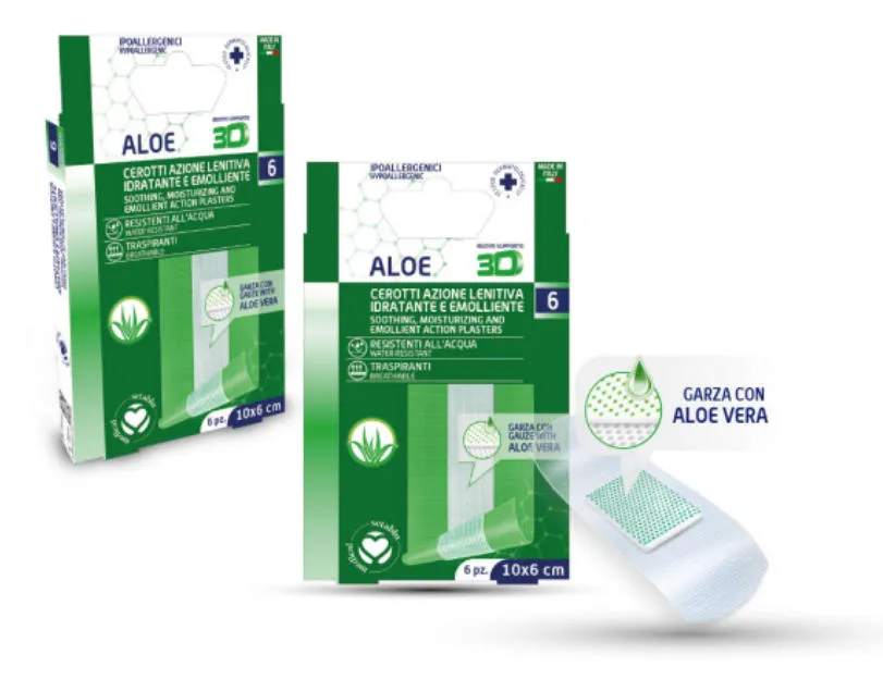 SETABLU CEROTTI ALOE STRISCIA 6PZ 10X6CM 止血贴