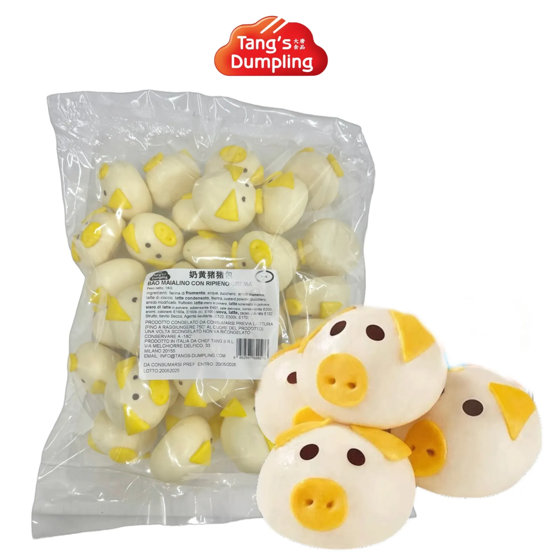 [C5049] BAO A FORMA DI MAIALINO RIPIENO CREMA TANG. 1KG 奶黄猪猪包