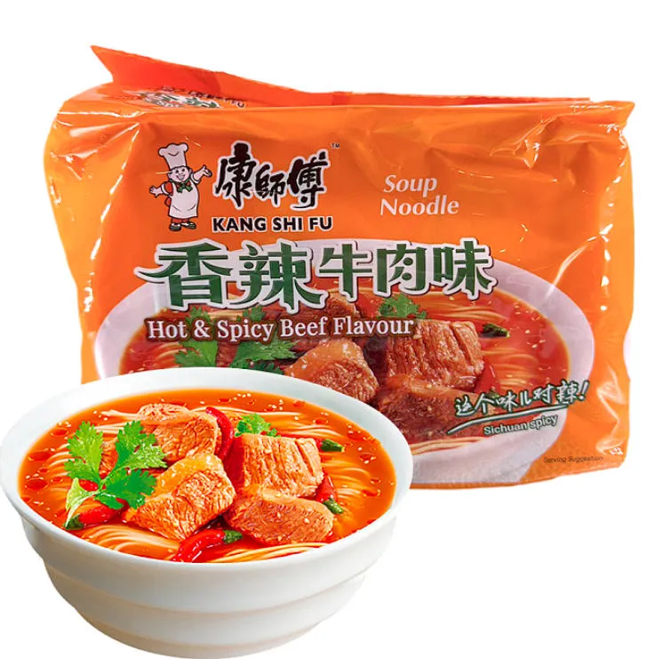 KSF HOT BEEF NOODLES 康师傅香辣牛肉面 104g*24PZ ( SCATOLA ARANCIONE )