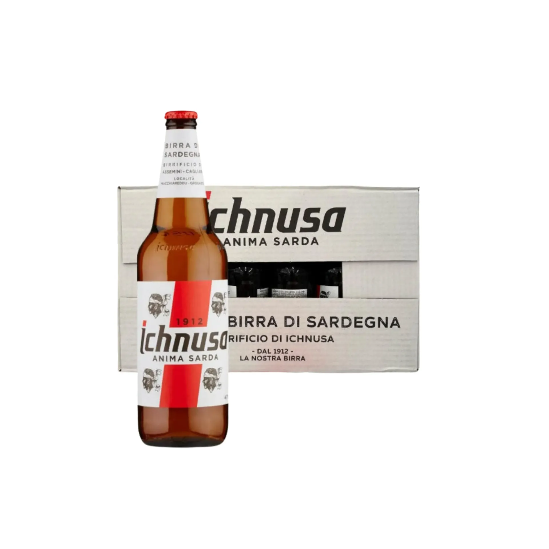 Birra Ichnusa cl.33 cartone bianco 白箱