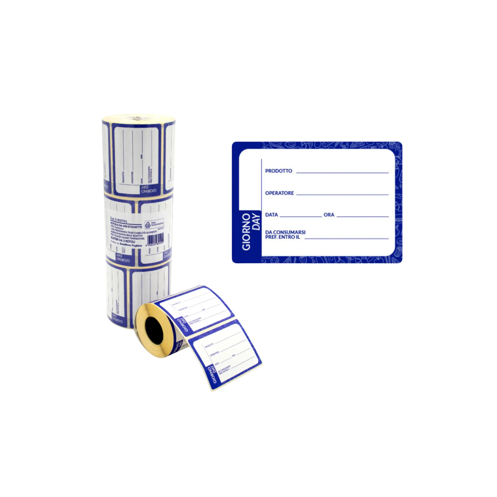 [CN412] ETICHETTE ADESIVE DATA 食品追溯低温不干胶日期贴纸 70×50mm 500